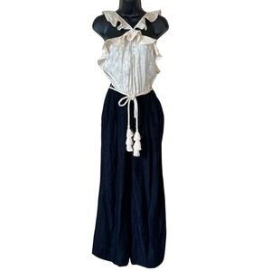 Rachel Zoe Livi Silk Jumpsuit Black/Ivory